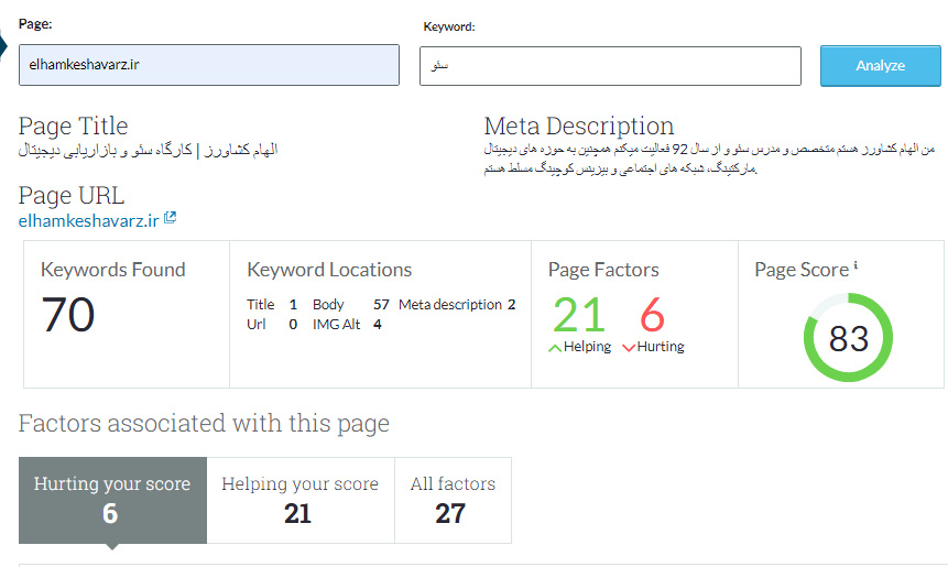 آموزش مرحله به مرحله ابزار MOZ 39 On-Page-Grader سئو داخلی